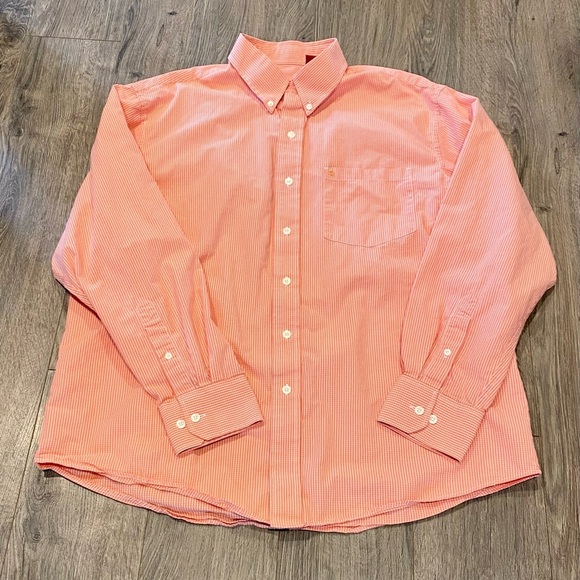 Izod Luxury Sport Other - Izod Luxury Sport orange white checked Button Down large L euc flawless preppy